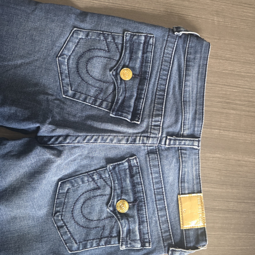 Pre-Loved // True Religion Dark Blue Jeans with Gold Accents
